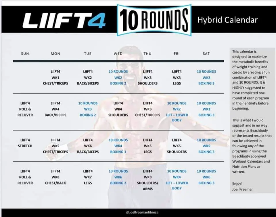 LIIFT4 10 Rounds Hybrid Calendar