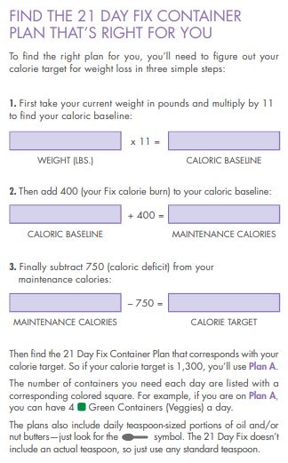 Calculator 21 day fix1