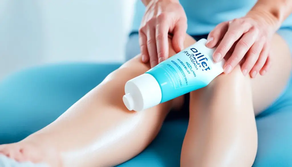 applying relief cream