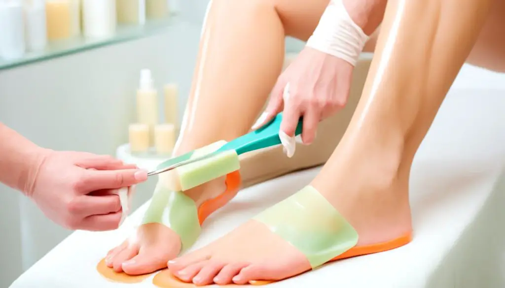 leg waxing process